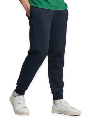 Superdry Herren Vintage Logo Jogginghose aus Bio-Baumwolle mit Stickerei Sattes Marineblau Meliert XXL von Superdry