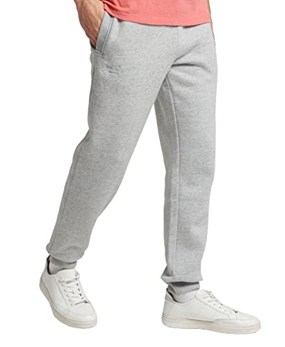 Superdry Herren Vintage Logo Jogginghose aus Bio-Baumwolle mit Stickerei Sportlich Grau Meliert M von Superdry