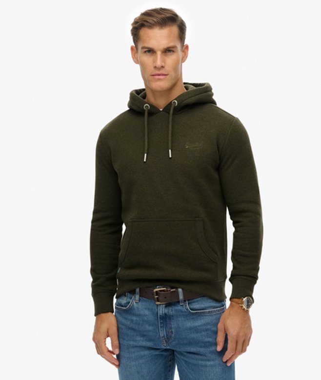 Superdry Herren Vintage Logo Kapuzenpullover mit Stickerei Khaki - Größe: XL von Superdry