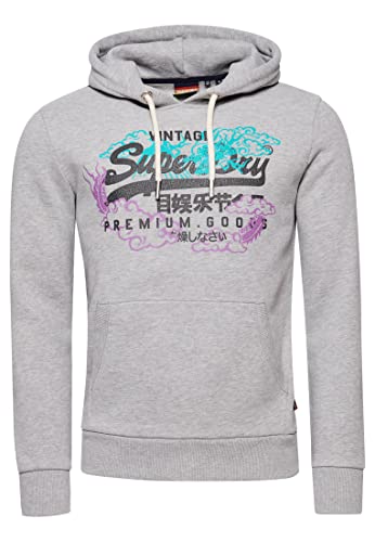 Superdry Herren Vintage Logo Narrative Hoodie Grau Meliert XL von Superdry