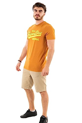 Superdry Herren Vintage Logo T-Shirt in Neonfarben Sudanbraun S von Superdry