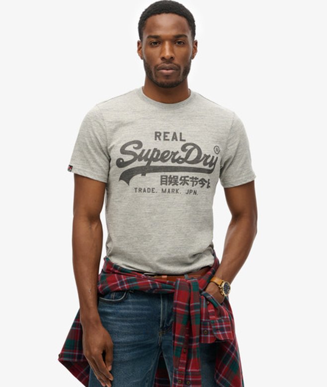 Superdry Herren Vintage Logo T-shirt Grau - Größe: S von Superdry