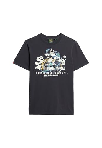Superdry Herren Vintage Logo Tokyo Relaxed T-Shirt Dunkel Anthrazit XXL von Superdry