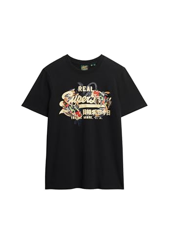 Superdry Herren Vintage Logo Tokyo Relaxed T-Shirt Schwarz L von Superdry