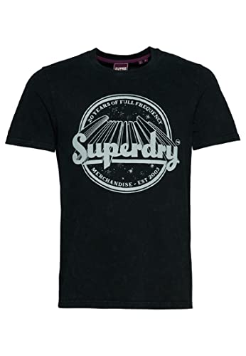 Superdry Herren Vintage Merch Store T-Shirt Mittleres Heavy Metal Schwarz L von Superdry
