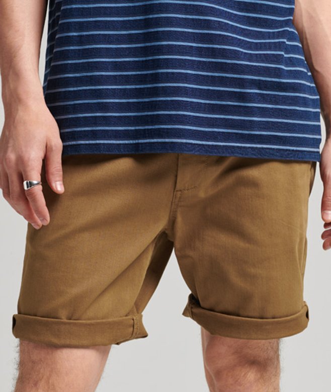 Superdry Herren Vintage Officer Chino-shorts Braun - Größe: 30 von Superdry
