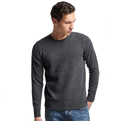 Superdry Herren Vintage Pullover mit Rundhalsausschnitt aus Lammwolle Anthrazit Meliert XXL von Superdry
