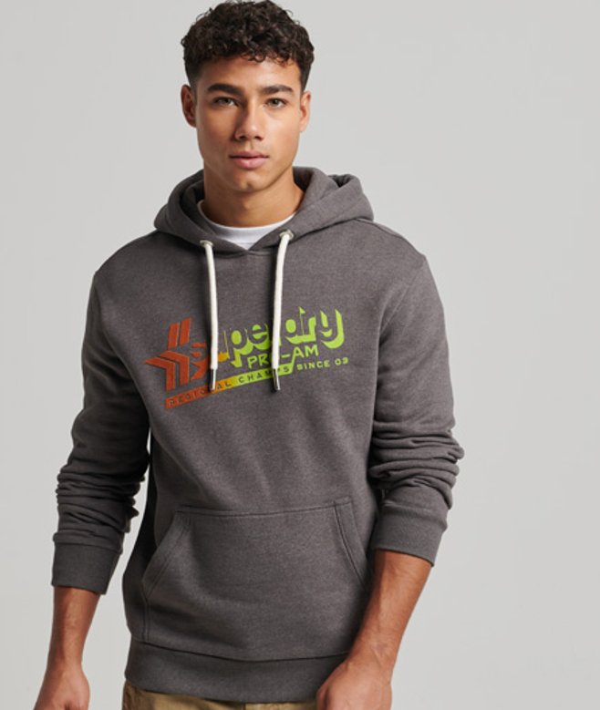 Superdry Herren Vintage Shadow Hoodie Schwarz - Größe: L von Superdry