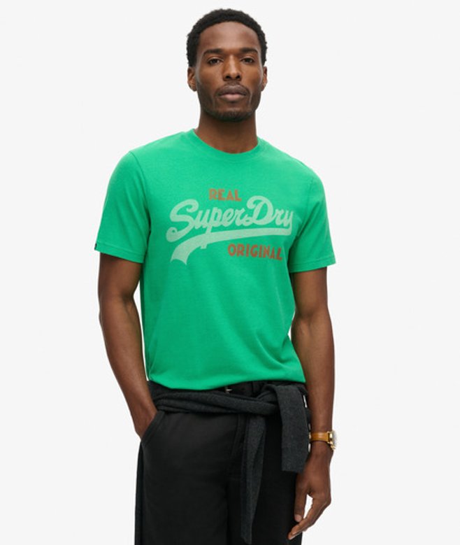 Superdry Herren Vintage Soda Pop T-shirt mit Logo Grün - Größe: L von Superdry