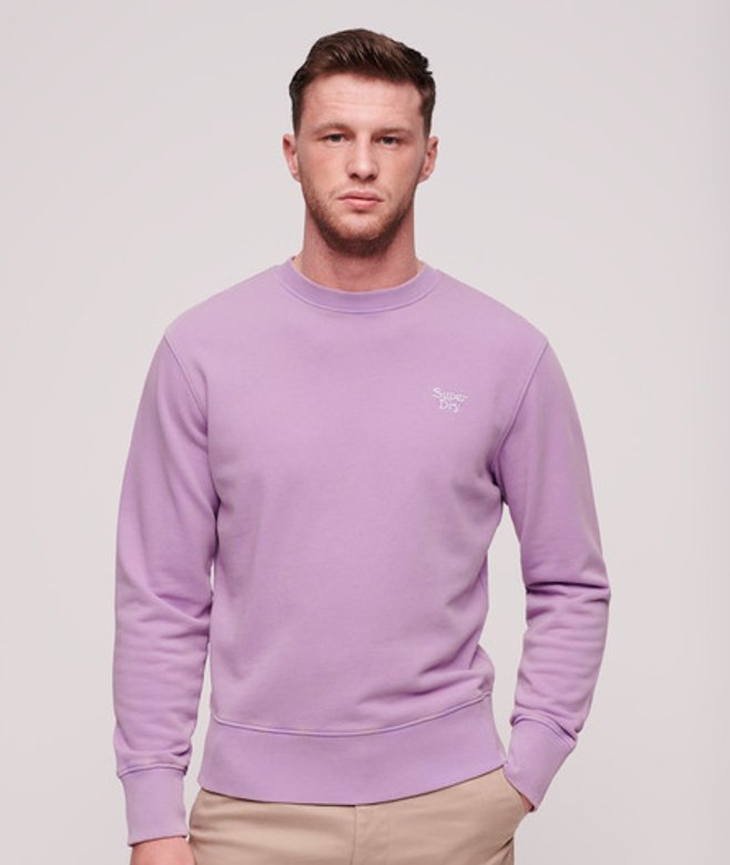 Superdry Herren Vintage Sweatshirt Mit Waschung, Lila, Größe: M von Superdry