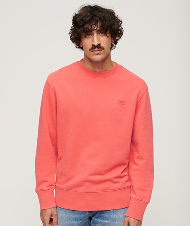 Superdry Herren Vintage Sweatshirt mit Waschung Koralle - Größe: M von Superdry