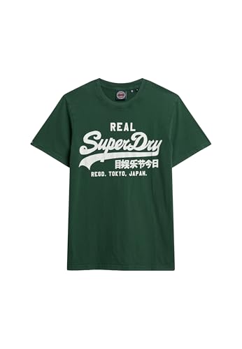 Superdry Herren Vintage T-Shirt mit Logo-Grafik Emaillegrün XXL von Superdry