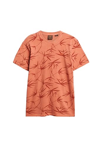 Superdry Herren Vintage T-Shirt mit überfärbtem Print Rauchgrau Rostorange XL von Superdry