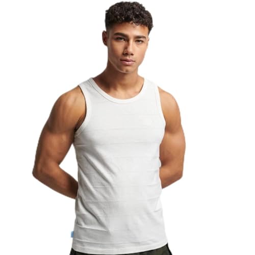 Superdry Herren Vintage Texture Tank Businesshemd, Knochenweiß, L von Superdry