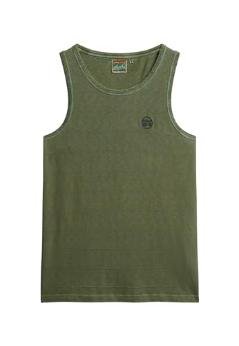 Superdry Herren Vintage Texture Tank Businesshemd, Olive Khaki, L von Superdry