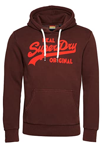 Superdry Herren Vintage VL NEON Hood Kapuzenpullover, Bitter Schokoladenbraun, Small von Superdry