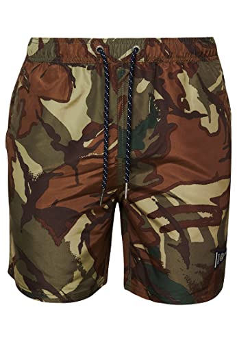 Superdry Herren Vintage Varsity Recycelte Badeshorts, Standard-Passform, Outline Camo Dark, L von Superdry