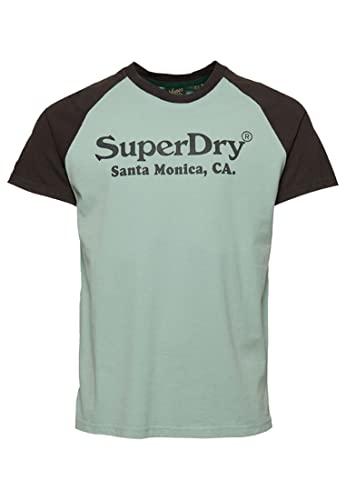 Superdry Herren Vintage Venue Classic T-Shirt Frisches Mintgrün/Karbongrau L von Superdry