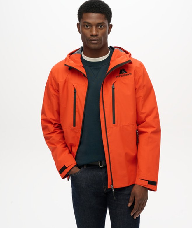 Superdry Herren Wasserdichte Jacke Orange - Größe: L von Superdry