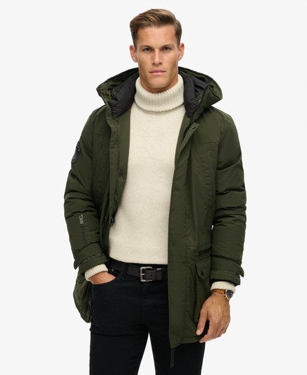 Superdry Men's Herren Grün Wattierter City Parka, Größe: L - Größe: L von Superdry