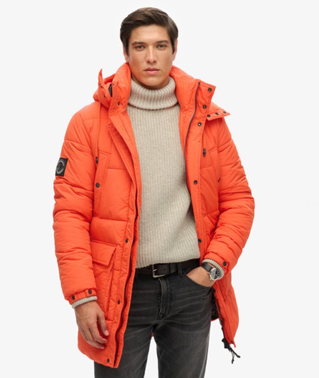 Superdry Herren Wattierter Expedition Parka Orange - Größe: L von Superdry