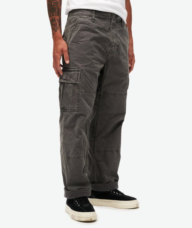 Superdry Herren Weit Geschnittene Cargohose aus Bio-baumwolle Dunkelgrau - Größe: 30/32 von Superdry