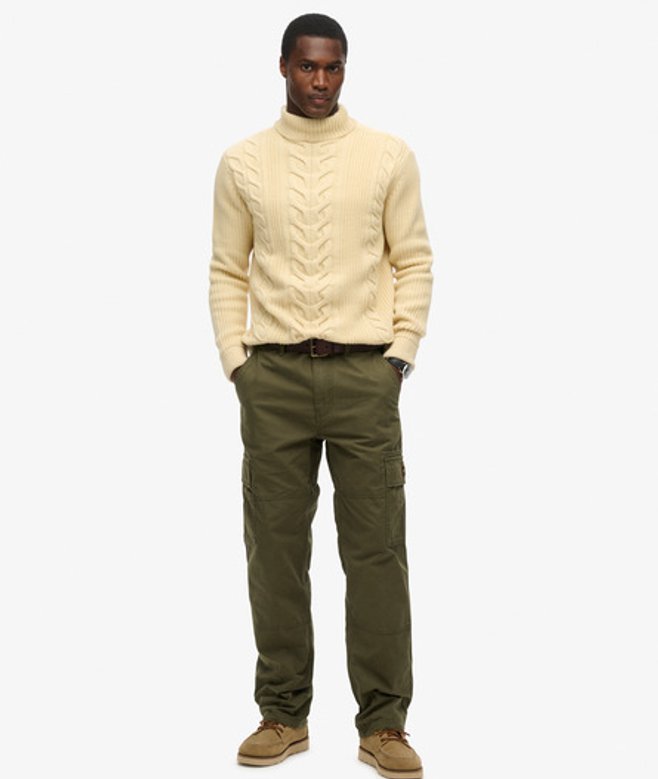 Superdry Herren Weit Geschnittene Cargohose aus Bio-baumwolle Grün - Größe: 30/32 von Superdry