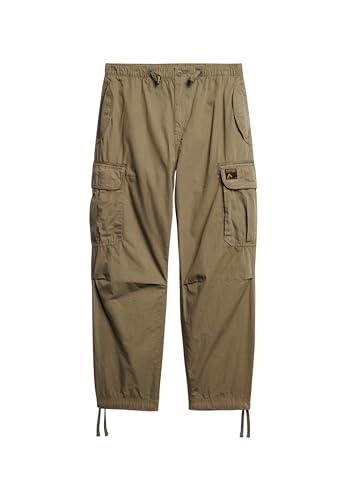 Superdry Herren Weit geschnittene Parachute Hose Fort Taupe 32/32 von Superdry