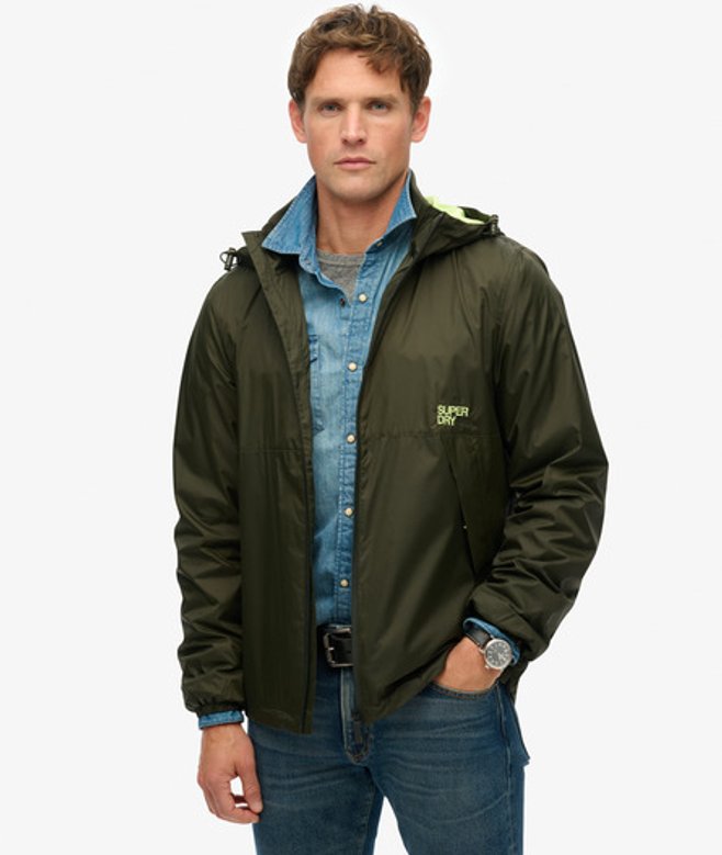 Superdry Herren Windbreaker-jacke mit Kapuze und Logo Green - Größe: Xxl von Superdry