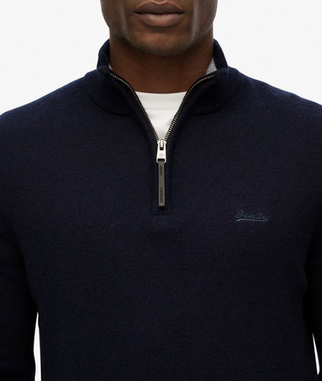 Superdry Herren Wollmischung-pullover mit Reißverschluss Navy - Größe: S von Superdry