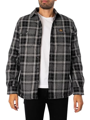 Superdry Herren Wool Miller Overshirt Jacke, Schwarz (Roderick Check Black), XXL von Superdry