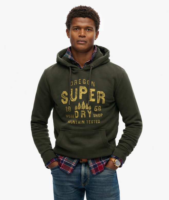 Superdry Herren Work Shop Kapuzenjacke Grün - Größe: M Superdry Herren Work Shop Kapuzenjacke Grün - Größe: M von Superdry
