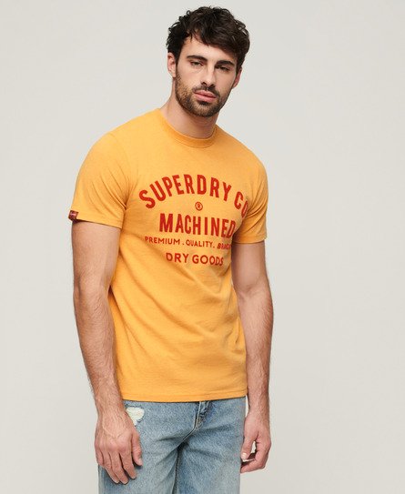 Superdry Herren Workwear Flock T-Shirt mit Grafik Gelb - Größe: Xxl von Superdry