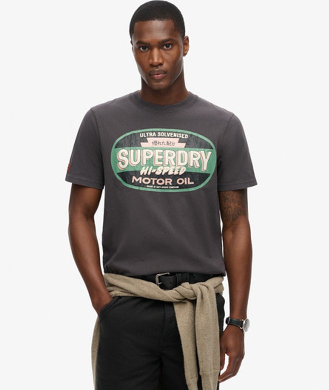 Superdry Herren Workwear Gasoline T-shirt mit Grafik Schwarz - Größe: Xxl von Superdry
