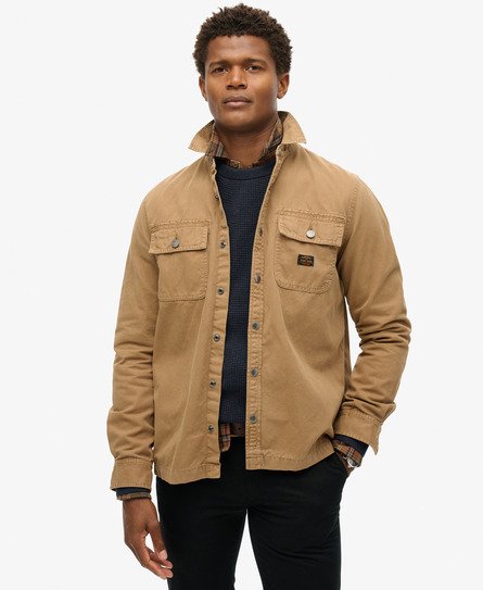 Superdry Herren Workwear Hemdjacke aus Bio-baumwollcanvas Braun - Größe: L von Superdry