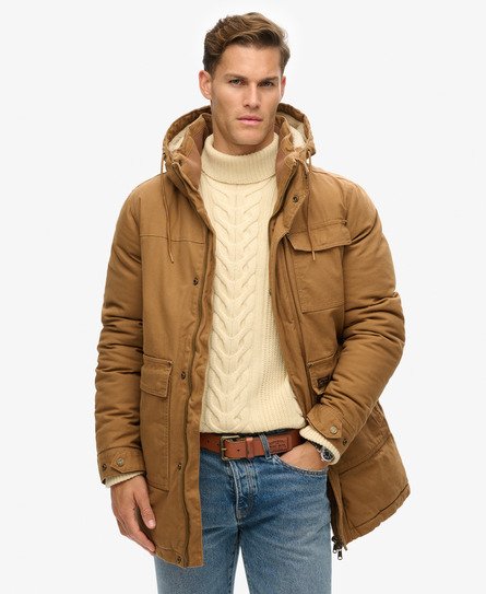 Superdry Men's Workwear-Kapuzenparka Braun - Größe: M von Superdry