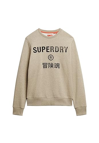 Superdry Herren Workwear Logo Vintage Crew Sweatshirt, Braun, Fleck Marl, M von Superdry