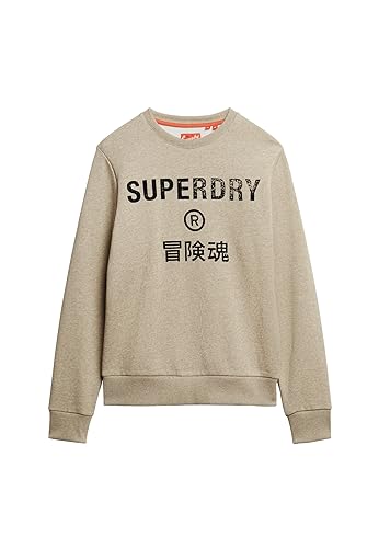 Superdry Herren Workwear Logo Vintage Crew Sweatshirt, Braun, Fleck Marl, XXL von Superdry