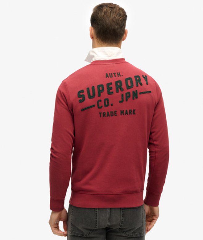 Superdry Men's Workwear Sweatshirt mit Applikation Rot - Größe: L von Superdry