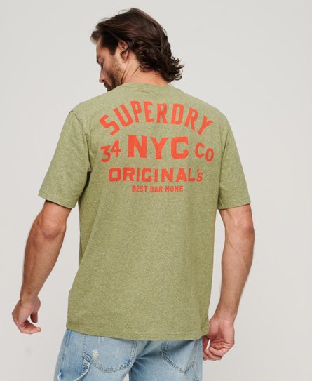 Superdry Herren Grün Workwear T-Shirt Grafikdruck, Größe: S von Superdry