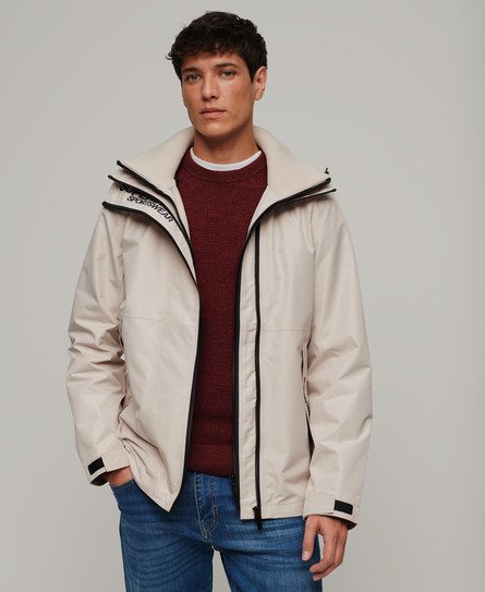 Superdry Men's Yachter SD Windbreaker-Jacke mit Kapuze Beige - Größe: S von Superdry