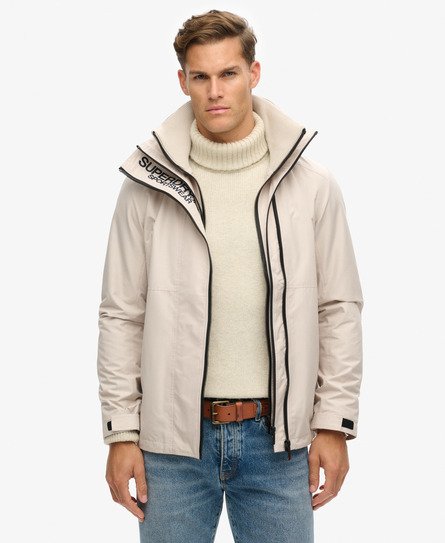 Superdry Men's Yachter SD Windbreaker-Jacke mit Kapuze Beige - Größe: XL von Superdry