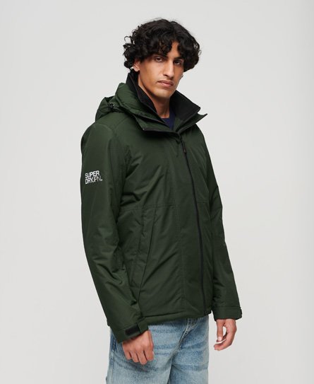 Superdry Men's Herren Grün Yachter Windbreaker-Jacke mit Kapuze Logo Druck, Größe: L - Größe: L von Superdry