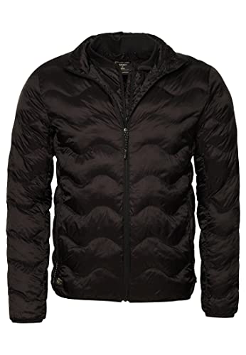 Superdry Herren kurze gesteppte leichte Pufferjacke, schmale Passform, Schwarz (Jet Black), M von Superdry