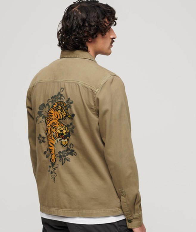 Superdry Herren x Ringspun Journey Hemdjacke Grün - Größe: L von Superdry