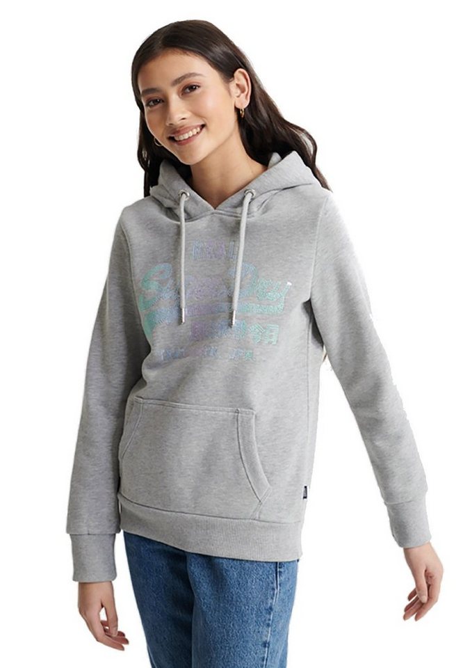 Superdry Hoodie Superdry Hoody Damen VL STITCH SEQUIN ENTRY HOOD BR Grey Marl von Superdry