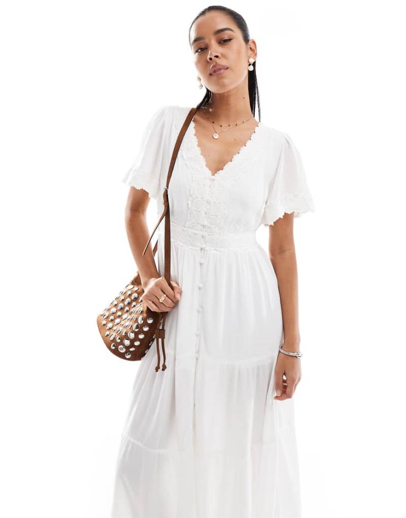 Superdry - Ibiza - Kurzärmliges Mini-T-Shirtkleid in Wollweiß von Superdry