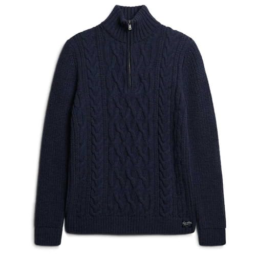 Superdry Jacob Cable Knit Half Zip Pullover Herren - L von Superdry