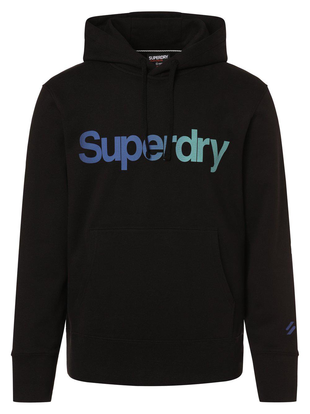 Superdry Kapuzenpullover Herren Baumwolle bedruckt, schwarz von Superdry