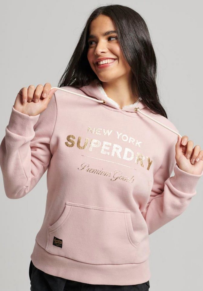 Superdry Kapuzensweatshirt SU-LUXE METALLIC LOGO HOODIE von Superdry